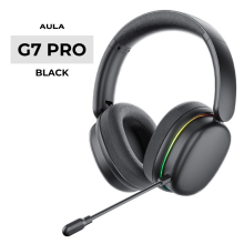 Tai Nghe Gaming Không Dây AULA G7 Pro Black (Âm Thanh Vòm 7.1, Mic Chống Ồn AI, Đèn RGB)