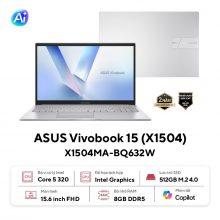 Laptop ASUS Vivobook 15 X1504MA-BQ632W (Intel Core 5 320, RAM 8GB, SSD 512GB, VGA Intel Graphics, Màn Hình 15.6 inch FHD, IPS, 60Hz, Windows 11)