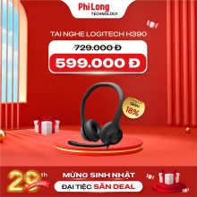 Tai Nghe Logitech H390, Màu Than Chì (USB-A, Mic khử ồn)