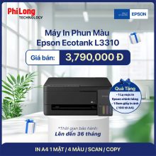 Máy In Phun Màu EPSON EcoTank L3310 (In A4 Một Mặt, Scan, Copy)