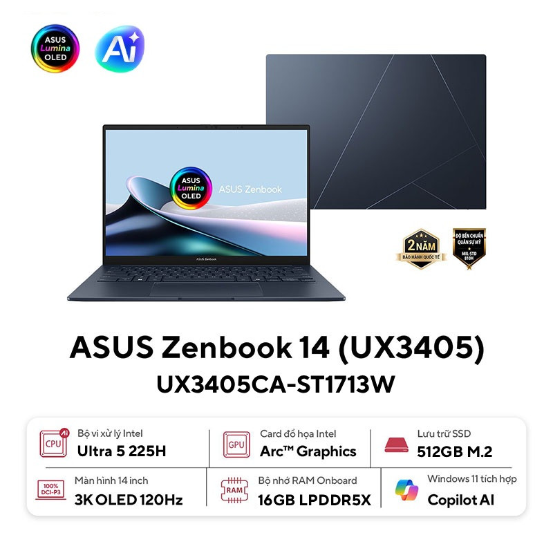 38074-31854_thumb_laptop_asus_zenbook_14_ux3405ca_st1713w Laptop ASUS Zenbook 14 UX3405CA-ST1713W (Intel Core Ultra 5 225H, Vga Intel Arc, Màn Hình 14 inch 3K OLED, RAM 16GB, SSD 512GB, Windows 11, Màu Xanh)