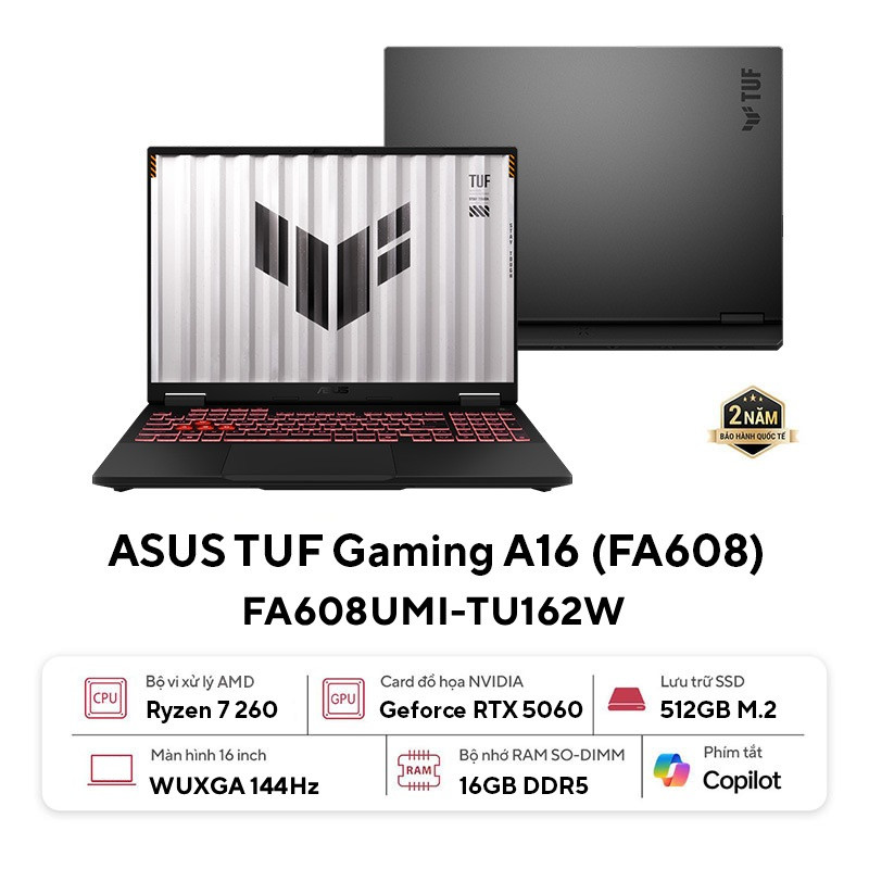 38077-31591_thumb_laptop_asus_tuf_gaming_a16_fa608umi_tu162w-1 Laptop ASUS TUF Gaming A16 FA608UMI-TU162W (AMD Ryzen 7 260, RAM 16GB, SSD 512GB, RTX 5060 8GB, Màn Hình 16 inch WUXGA (FHD+), 144Hz, Windows 11)