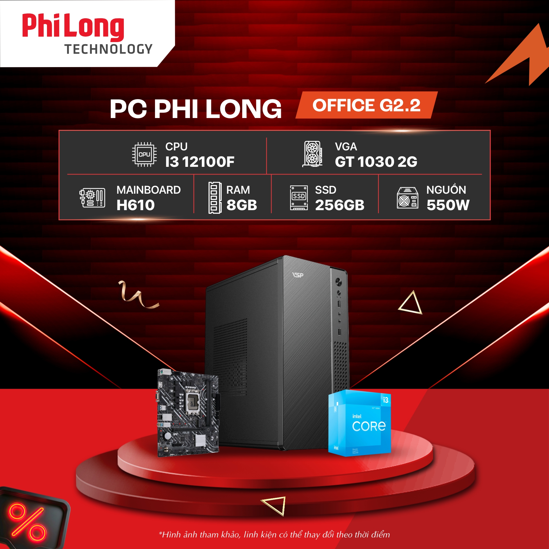 38183-pc-phi-long-office-g22-philong PC Phi Long Office G2.2 - i3 12100F / GT 1030 2G / RAM 8GB / SSD 256GB