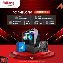 PC Phi Long Office I5.1 (i5 14400 / B760M / RAM 16GB / SSD 512GB / PSU 550W)