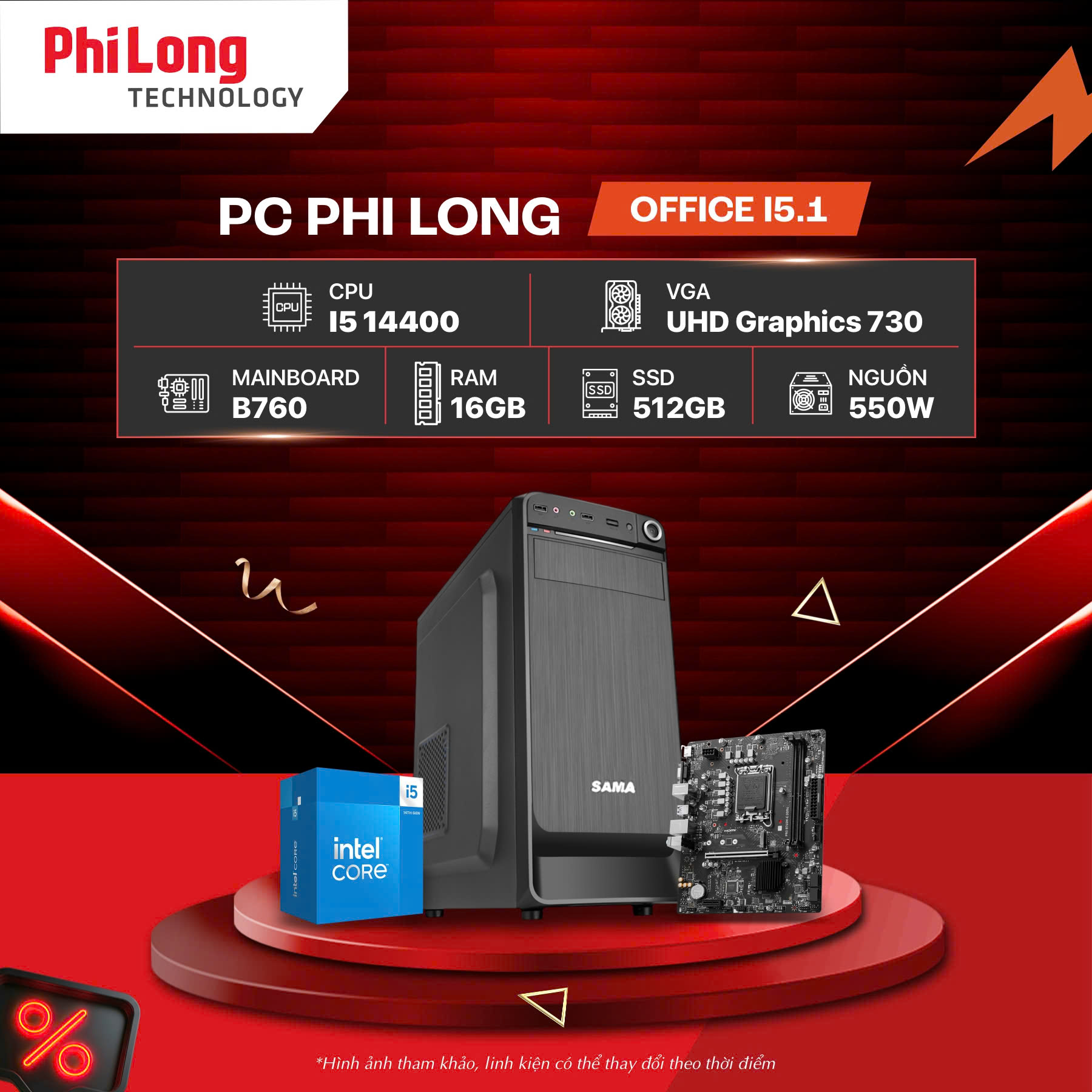 38279-pc-phi-long-office-i51-0510 PC Phi Long Office I5.1 (i5 14400 / B760M / RAM 16GB / SSD 512GB / PSU 550W)
