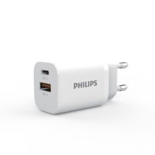 Củ Sạc Điện Thoại PHILIPS DLP5331CW White (USB Type A, USB Type C)