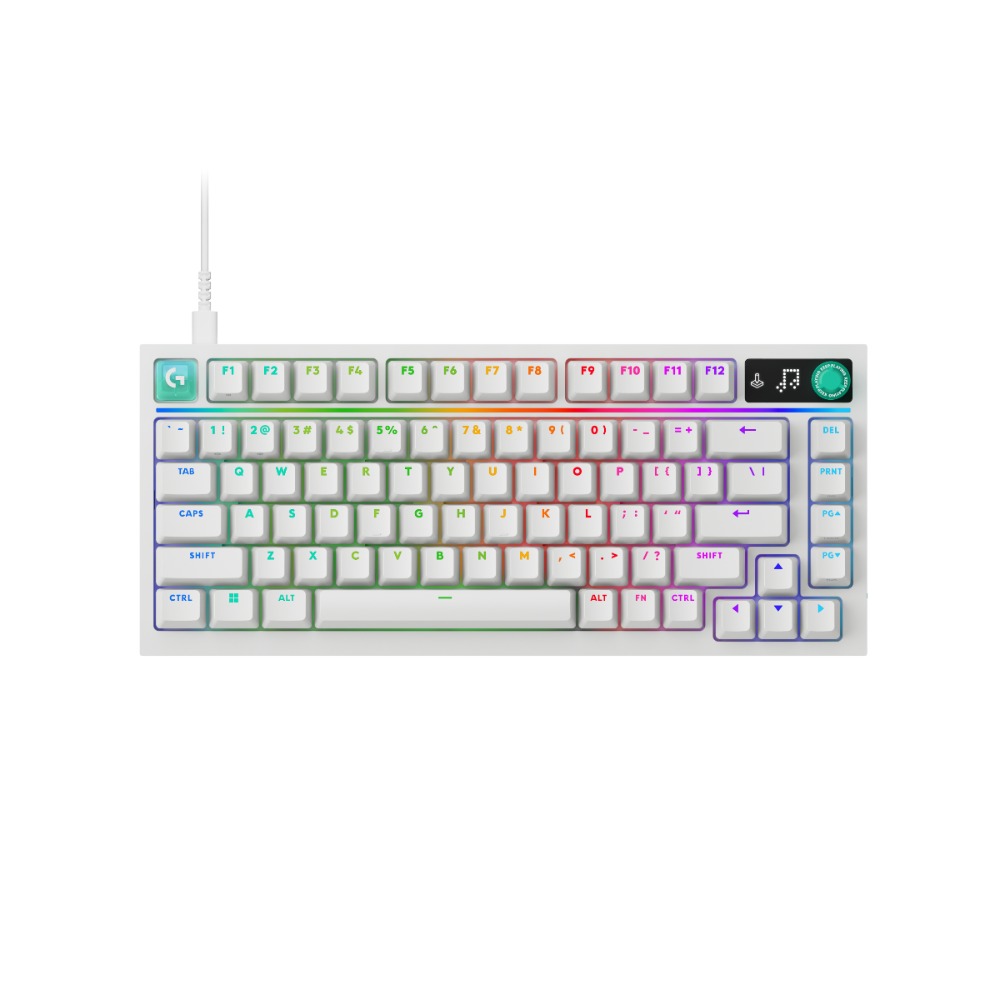 38326-ban-phim-co-gaming-logitech-g316-x-75-white-philong-1 Bàn Phím Cơ Gaming Logitech G316 X 75 White (USB-C, 8 kHz, Màn LED Dot-Matrix, Gasket mount, Hot-swap, Tactile switch, LIGHTSYNC RGB)