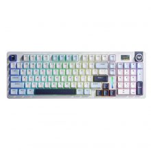 Bàn Phím Cơ Không Dây Aula S98 Pro Xanh Dương Trắng Tím Đậm - Star Vector Switch (3 mode, Gasket mount, Hotswap, Pin 5000mAh)